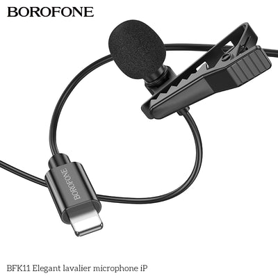BFK11 Elegant Lavalier Microphone iP – Lapel Mic for Podcasts, Gaming & More