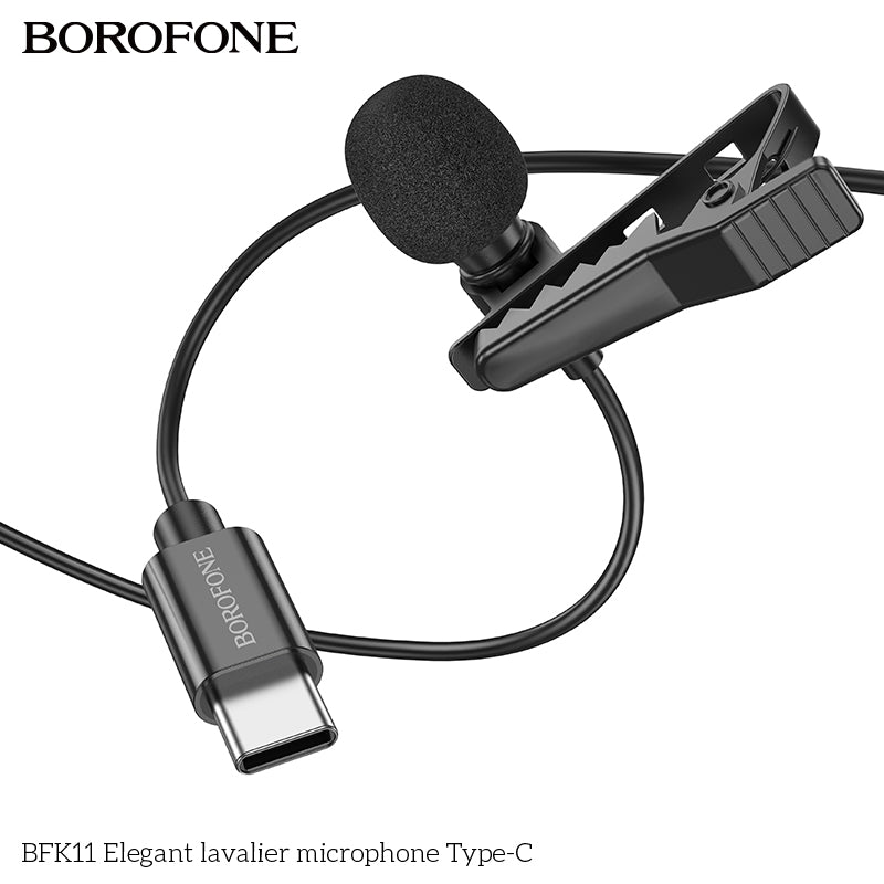 BFK11 Elegant Lavalier Microphone Type-C – Lapel Mic for Podcasts, Gaming & More