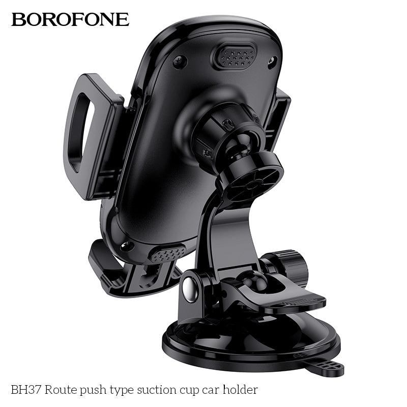 BH37 Route Suction Cup Car Phone Holder – Secure Push-Type Mobile Holder