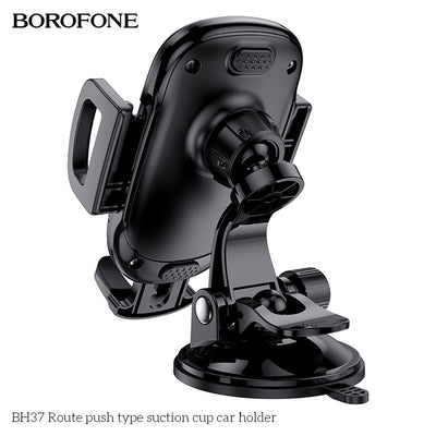 BH37 Route Suction Cup Car Phone Holder – Secure Push-Type Mobile Holder