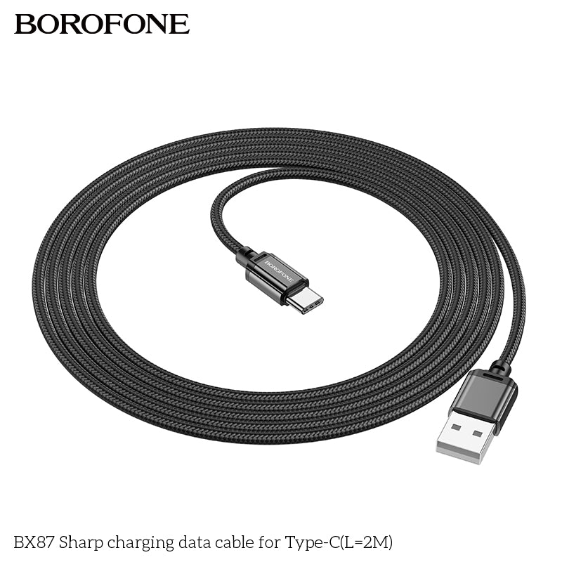 BX87 Sharp USB Type-C Charging Data Cable 2M Fast Charge