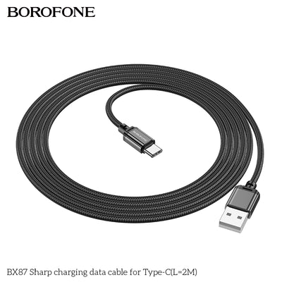BX87 Sharp USB Type-C Charging Data Cable 2M Fast Charge