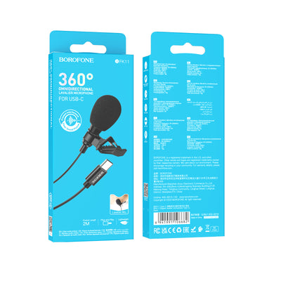 BFK11 Elegant Lavalier Microphone Type-C – Lapel Mic for Podcasts, Gaming & More
