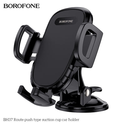 BH37 Route Suction Cup Car Phone Holder – Secure Push-Type Mobile Holder