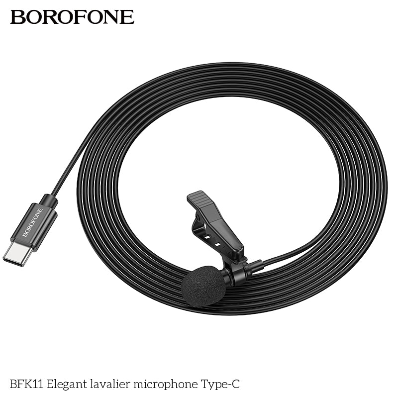BFK11 Elegant Lavalier Microphone Type-C – Lapel Mic for Podcasts, Gaming & More