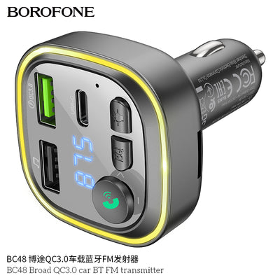 BC48 Broad Car Wireless FM Transmitter – Fast Charge & Clear Sound