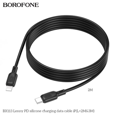 BX113 Lenny PD Silicone iP/Type-C Charging Data Cable (2M/3M)