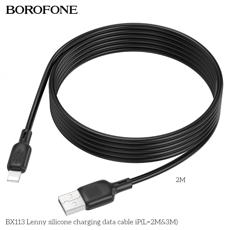 BX113 Lenny Silicone iP Charging Data Cable (2M/3M)