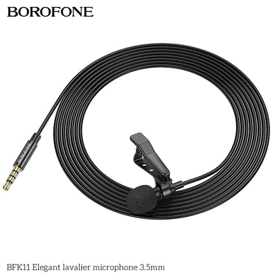 BFK11 Elegant Lavalier Microphone 3.5mm – Lapel Mic for Podcasts, Gaming & More