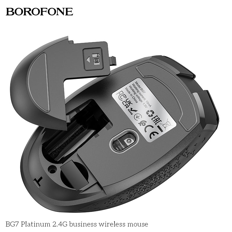 BG7 Platinum Ergonomic Wireless Mouse – Silent, Durable & Rechargeable