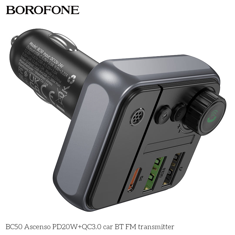BC53 Highway Car Wireless FM Transmitter – Fast Charging & Crystal-Clear Sound