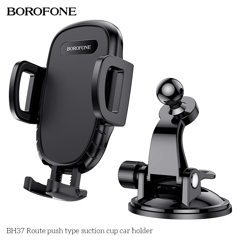 BH37 Route Suction Cup Car Phone Holder – Secure Push-Type Mobile Holder