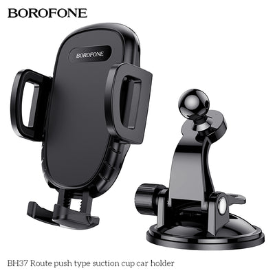 BH37 Route Suction Cup Car Phone Holder – Secure Push-Type Mobile Holder