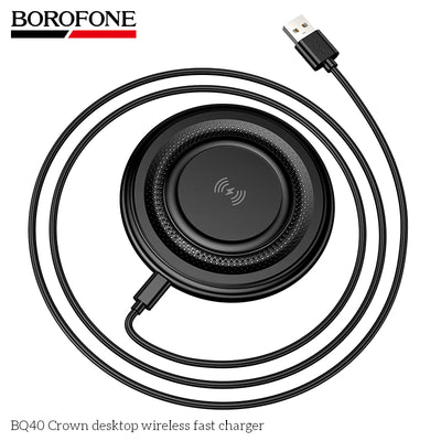 BQ40 Crown Desktop Wireless Fast Charger – Stylish & Powerful Charging in Ireland
