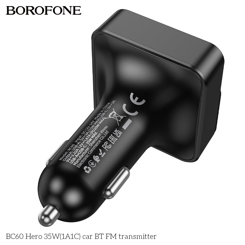 BC60 Hero 35W Car Bluetooth FM Transmitter – Powerful & Easy Wireless FM