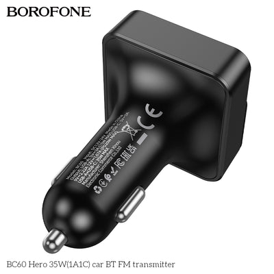 BC60 Hero 35W Car Bluetooth FM Transmitter – Powerful & Easy Wireless FM