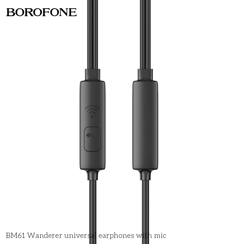 BM61 Wanderer Universal Earphones with Mic – Clear Sound, Comfortable Fit