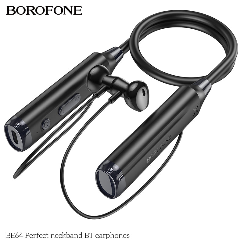 BE64 Perfect Neckband Wireless Bluetooth Earphones – Noise Canceling & Top Quality Sound
