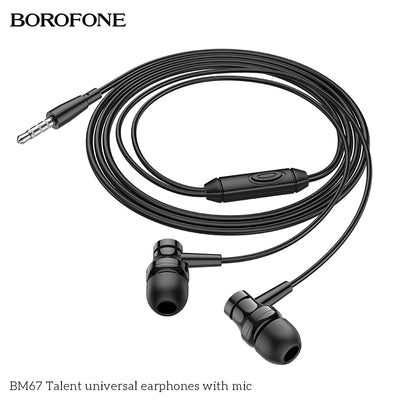 BM67 Talent Universal Earphones with Mic – Clear Sound, Everyday Comfort