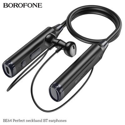 BE64 Perfect Neckband Wireless Bluetooth Earphones – Noise Canceling & Top Quality Sound