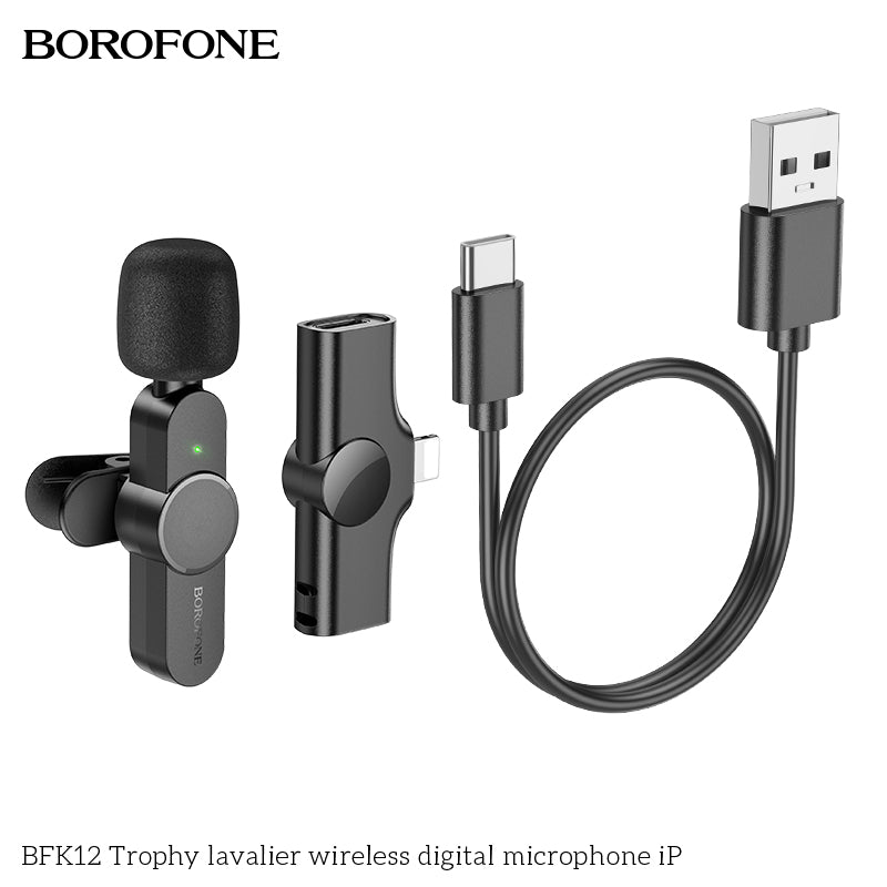 BFK12 Trophy Lavalier Wireless Digital Microphone – Lapel Mic for iPhone, Podcast & Gaming