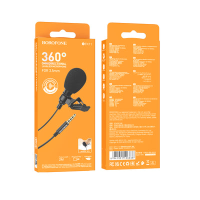 BFK11 Elegant Lavalier Microphone 3.5mm – Lapel Mic for Podcasts, Gaming & More