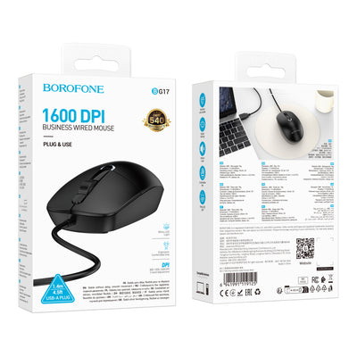 BG17 Morning Business Wired Mouse – Silent, Durable & Comfortable