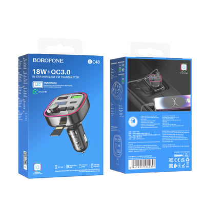 BC48 Broad Car Wireless FM Transmitter – Fast Charge & Clear Sound