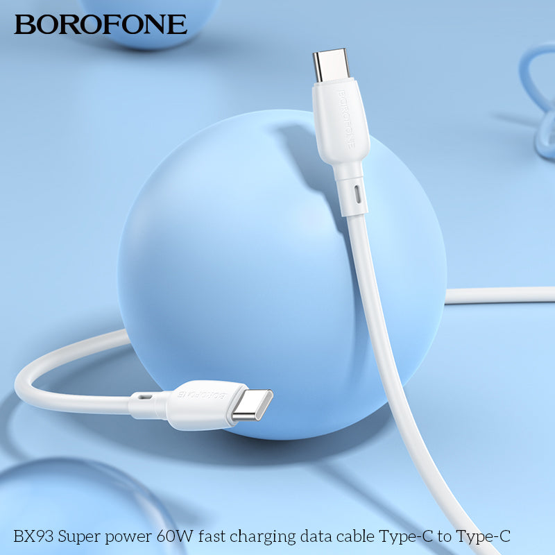 BX93 Super Power 60W USB-C to USB-C Fast Charging Data Cable for Laptop, Tablet & Phone