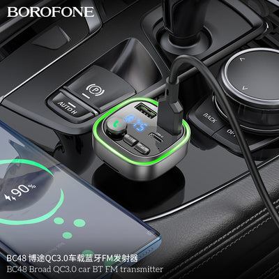 BC48 Broad Car Wireless FM Transmitter – Fast Charge & Clear Sound