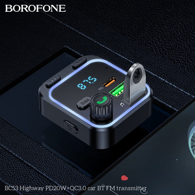 BC53 Highway Car Wireless FM Transmitter – Fast Charging & Crystal-Clear Sound