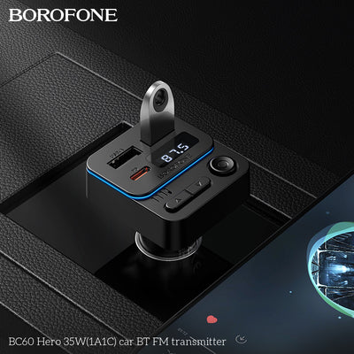 BC60 Hero 35W Car Bluetooth FM Transmitter – Powerful & Easy Wireless FM