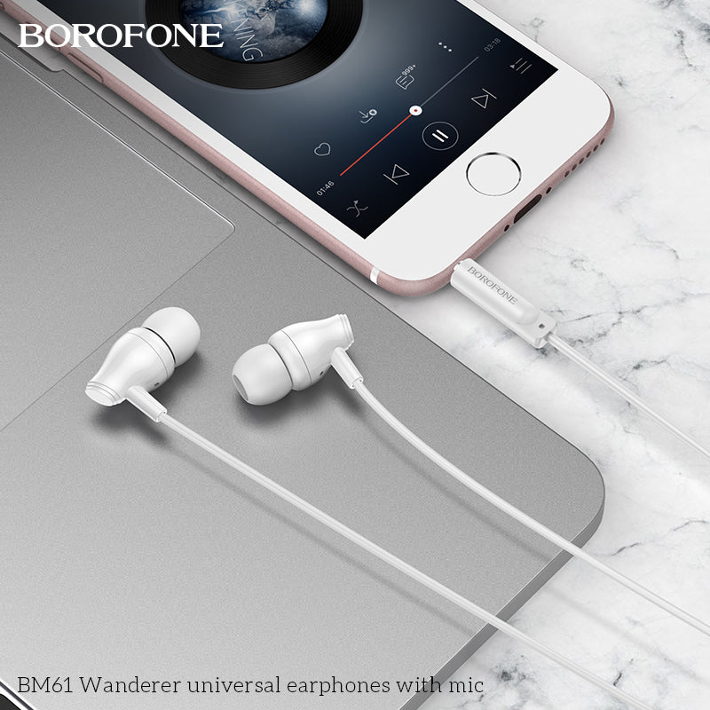 BM61 Wanderer Universal Earphones with Mic – Clear Sound, Comfortable Fit