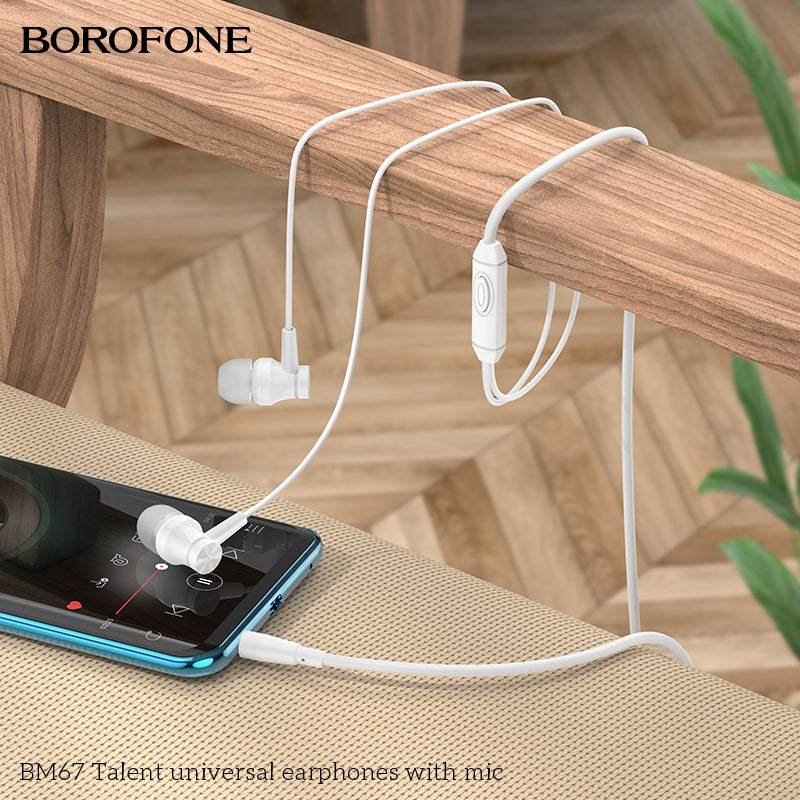 BM67 Talent Universal Earphones with Mic – Clear Sound, Everyday Comfort