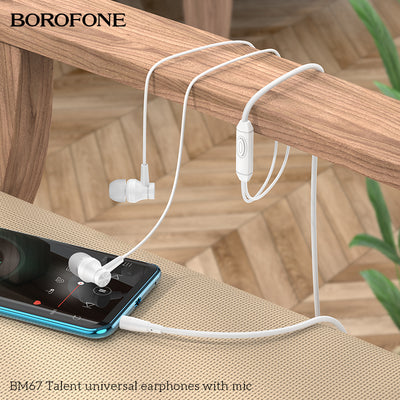 BM67 Talent Universal Earphones with Mic – Clear Sound, Everyday Comfort
