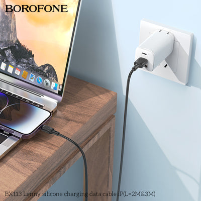 BX113 Lenny Silicone iP Charging Data Cable (2M/3M)