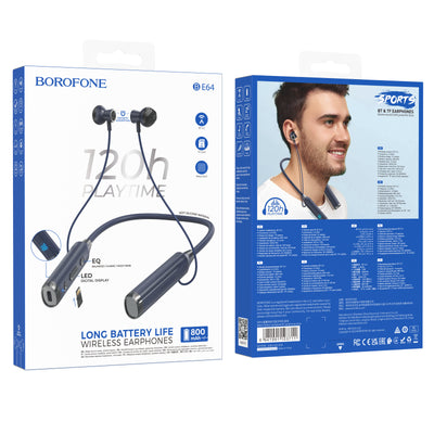 BE64 Perfect Neckband Wireless Bluetooth Earphones – Noise Canceling & Top Quality Sound