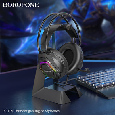 BO105 Thunder Wired Gaming Headphones – Over-Ear Headset with Mic & Noise Cancelling
