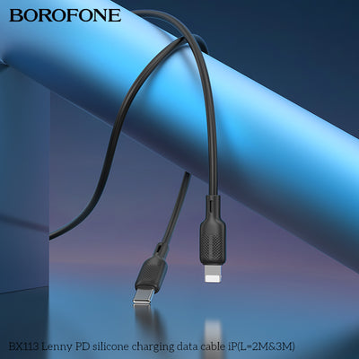 BX113 Lenny PD Silicone iP/Type-C Charging Data Cable (2M/3M)