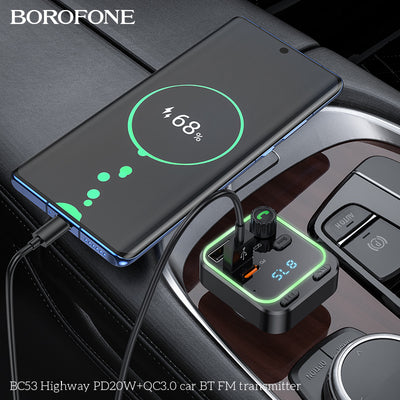 BC53 Highway Car Wireless FM Transmitter – Fast Charging & Crystal-Clear Sound