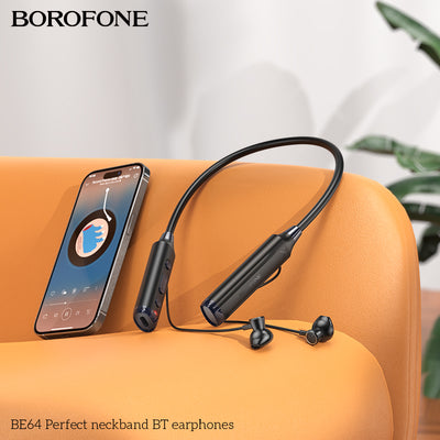 BE64 Perfect Neckband Wireless Bluetooth Earphones – Noise Canceling & Top Quality Sound
