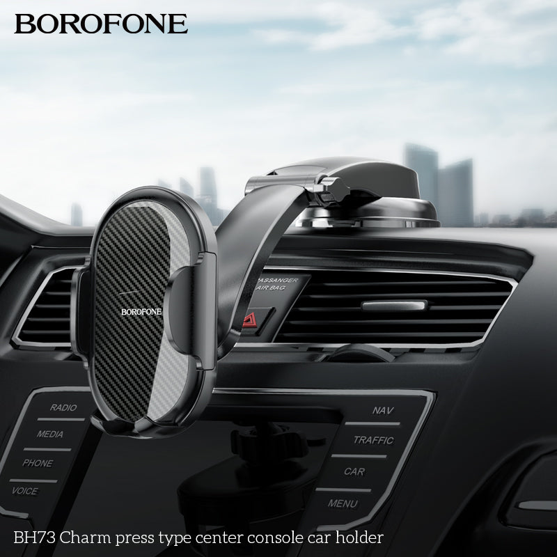 BH73 Charm Press Car Phone Holder – Easy & Secure Mobile Holder for Your Console