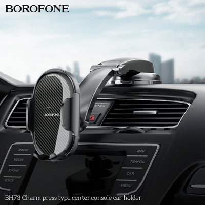 BH73 Charm Press Car Phone Holder – Easy & Secure Mobile Holder for Your Console