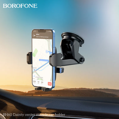 BH60 Dainty Center Console Car Phone Holder – Compact & Reliable Mobile Holder