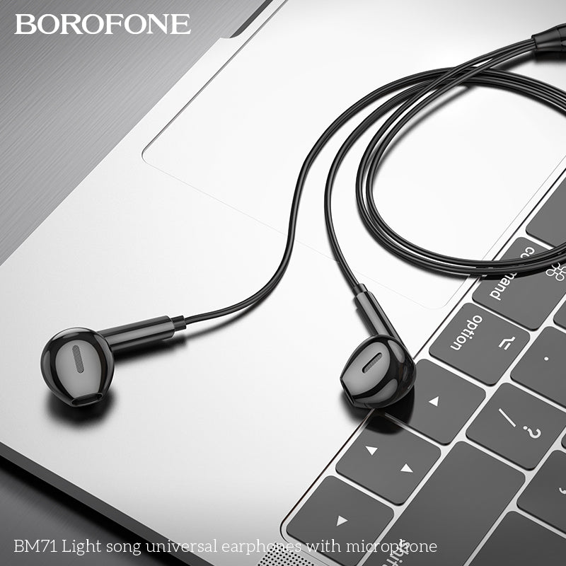 BM71 Light Song Universal Earphones with Mic – Lightweight & Clear Sound
