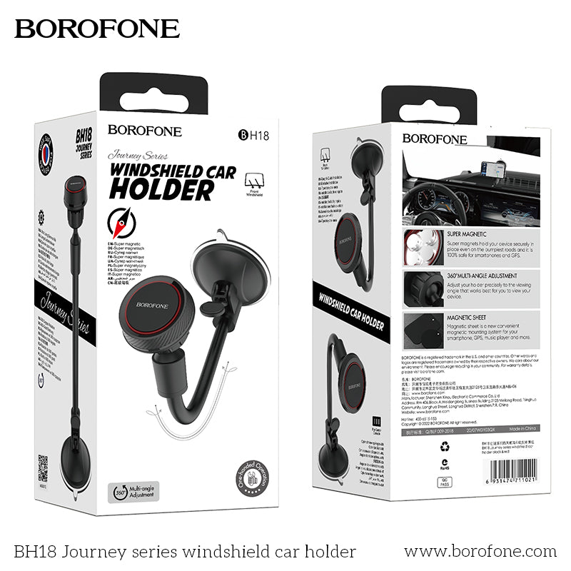 BH18 Journey Series Car Phone Holder – Reliable Windshield Mobile Holder