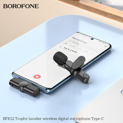 BFK12 Trophy Lavalier Wireless Digital Microphone – USB Lapel Mic for Podcasts & Gaming