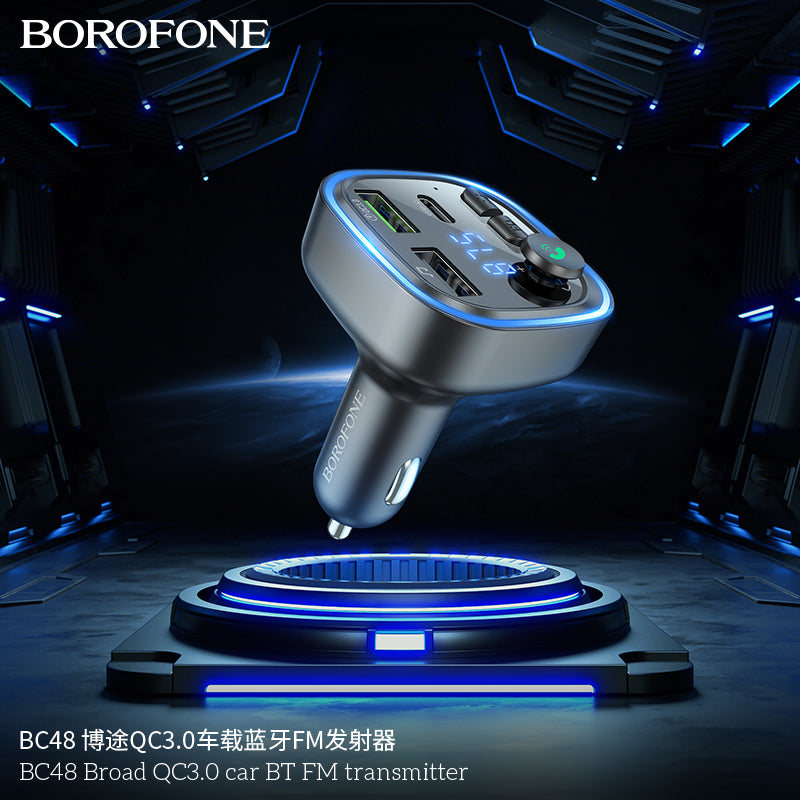 BC48 Broad Car Wireless FM Transmitter – Fast Charge & Clear Sound