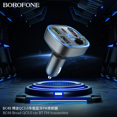 BC48 Broad Car Wireless FM Transmitter – Fast Charge & Clear Sound