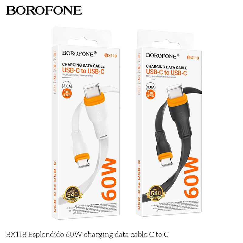 BX118 Espléndido 60W USB-C to USB-C Charging Data Cable